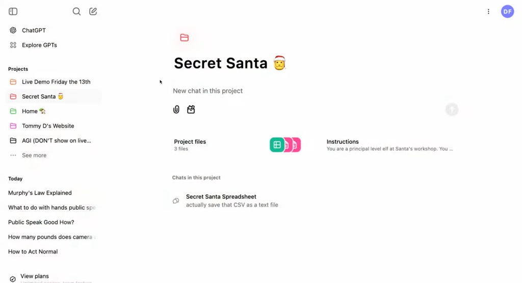 Nowa funkcja Projects w ChatGPT