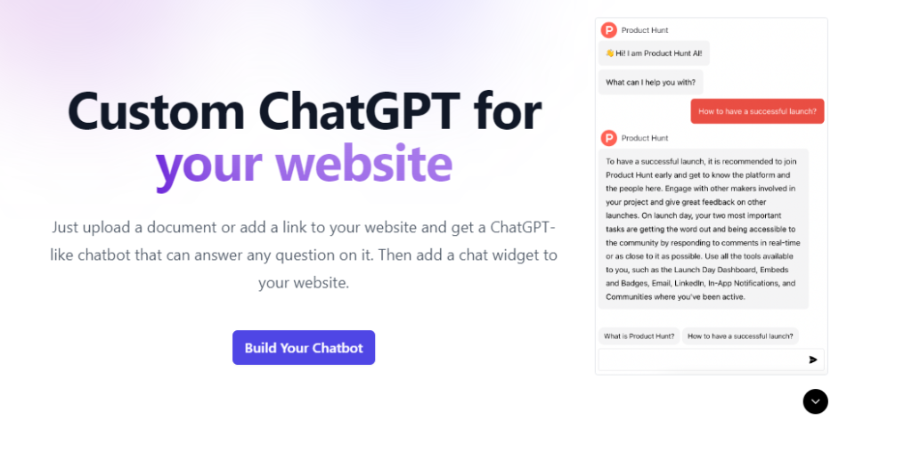 Strona główna Chatbase.co - narzędzia które pozwala wytrenować ChatGPT