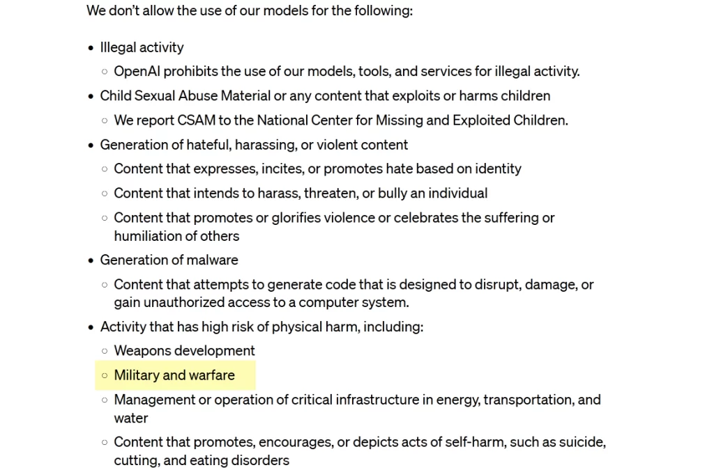 zmiany w polityce openai